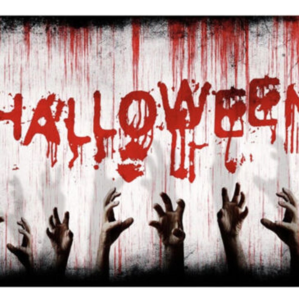 Halloween Scary Bloody Backdrop Decoration Creepy Bloody Fingerprint